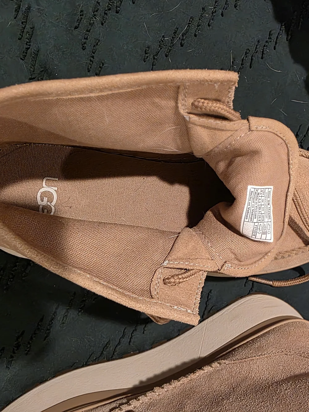 UGG Marin Tan Suede Lace-Up Platform Ankle Boots - Picture 8 of 9
